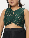 Plus Size Chroma Block Printed Crop Top