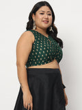 Plus Size Chroma Block Printed Crop Top