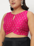 Plus Size Chroma Block Printed Crop Top