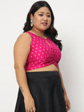 Plus Size Chroma Block Printed Crop Top