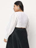 Plus Size Chroma Button Down Crop Top