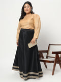 Plus Size Cotton Tissue Sheer Sleeves Crop Top