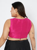 Plus Size Dupion Embellished Crop Top