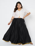 Plus Size Viscose Block Printed Button Down Top