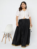 Plus Size Viscose Block Printed Button Down Top
