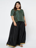 Plus Size Silk Blend Hand Block Printed Top