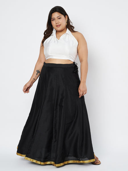 Plus Size Silk Blend Stretchable Halter Top