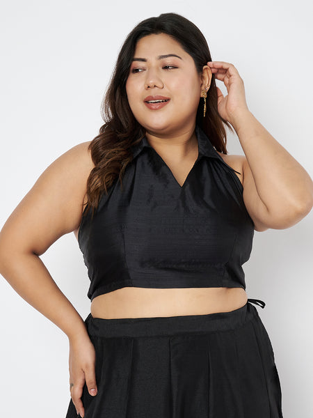 Plus Size Silk Blend Stretchable Halter Top