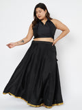 Plus Size Silk Blend Stretchable Halter Top