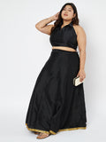 Plus Size Silk Blend Stretchable Halter Top