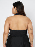 Plus Size Silk Blend Stretchable Halter Top