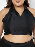 Plus Size Silk Blend Stretchable Halter Top