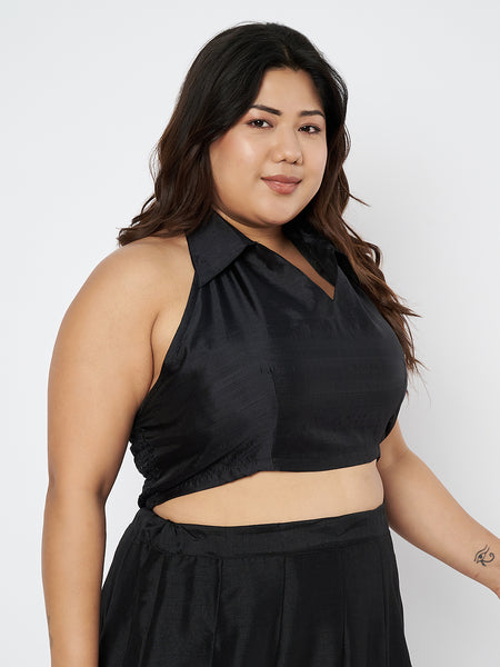 Plus Size Silk Blend Stretchable Halter Top