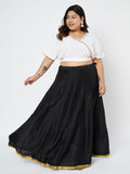 Plus Size Georgette Embellished Crop Top