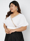 Plus Size Georgette Embellished Crop Top