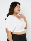 Plus Size Georgette Embellished Crop Top