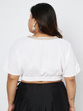 Plus Size Georgette Embellished Crop Top