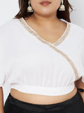 Plus Size Georgette Embellished Crop Top