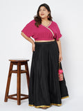 Plus Size Georgette Embellished Crop Top