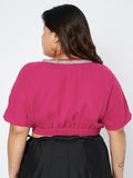 Plus Size Georgette Embellished Crop Top