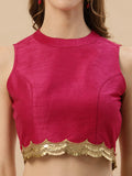 Plus Size Dupion Sequin Embellished Blouse