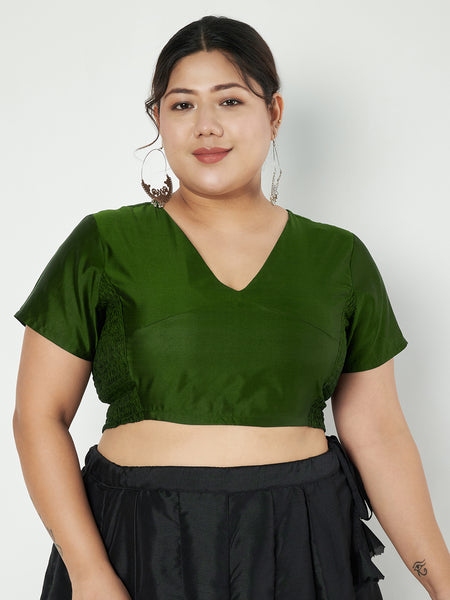Plus Size Silk Blend Stretchable Blouse