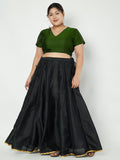 Plus Size Silk Blend Stretchable Blouse