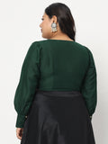 Plus Size Chroma Button Down Crop Top