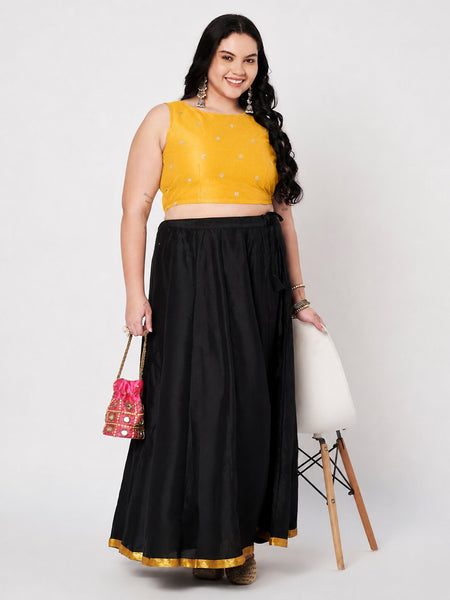 Plus Size Net Sequins Embroidered Readymade Blouse