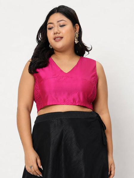 Plus Size Silk Blend Stretchable Readymade Blouse