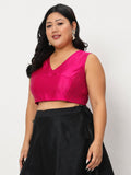 Plus Size Silk Blend Stretchable Readymade Blouse