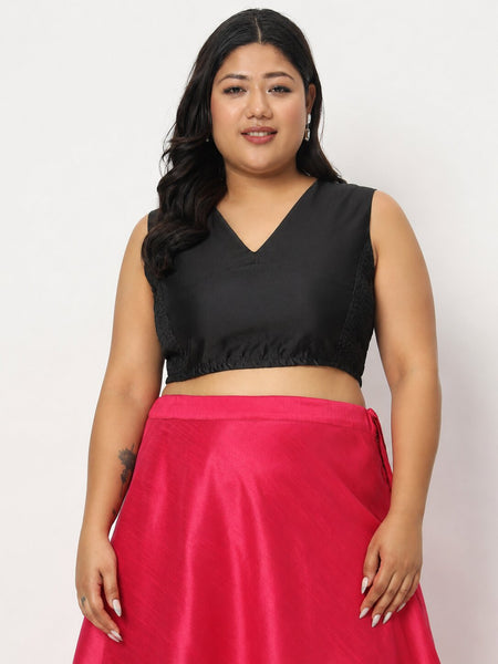 Plus Size Silk Blend Stretchable Readymade Blouse