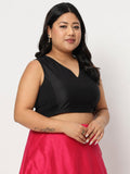 Plus Size Silk Blend Stretchable Readymade Blouse