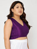 Plus Size Silk Blend Stretchable Readymade Blouse