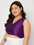 Plus Size Silk Blend Stretchable Readymade Blouse