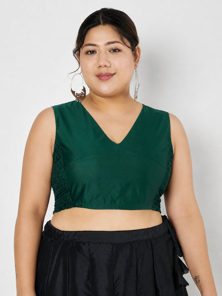 Plus Size Silk Blend Stretchable Readymade Blouse