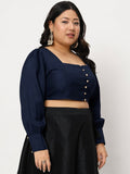 Silk Blend Button Down Readymade Blouse