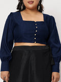 Silk Blend Button Down Readymade Blouse
