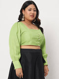 Silk Blend Button Down Readymade Blouse