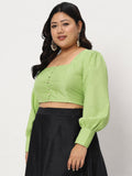 Silk Blend Button Down Readymade Blouse