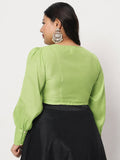 Silk Blend Button Down Readymade Blouse