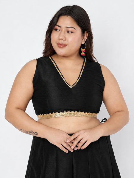 Plus Size Dupion Embellished Readymade Blouse