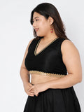 Plus Size Dupion Embellished Readymade Blouse
