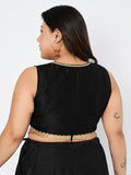 Plus Size Dupion Embellished Readymade Blouse