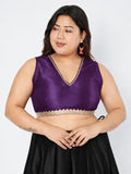 Plus Size Dupion Embellished Readymade Blouse