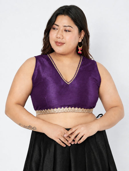 Plus Size Dupion Embellished Readymade Blouse