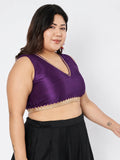 Plus Size Dupion Embellished Readymade Blouse