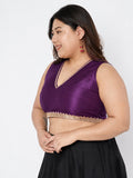 Plus Size Dupion Embellished Readymade Blouse