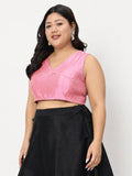 Plus Size Silk Blend Stretchable Readymade Blouse
