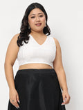 Plus Size Silk Blend Stretchable Readymade Blouse